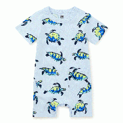 Tea Collection Turtles Double Pocket Baby Romper