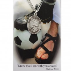 St. Christopher Soccer Pendant and Prayer Card Set