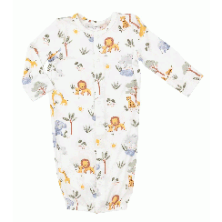 Angel Dear Painted Safari Animals Convertible Gown - 0-3 Months