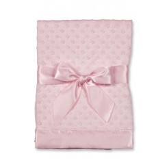 Bearington Baby Pink Embossed Dot Blanket (Can be Personalized)