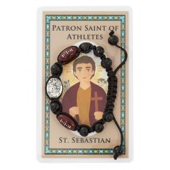 St. Sebastian Football Bracelet and Prayer Card